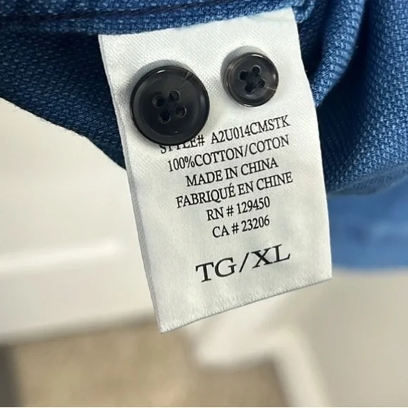 NEW Como Man 100% Cotton Button Down NWT - Picture 3 of 4
